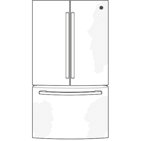 GE APPLIANCES GWE19JYLFS Ge Energy Star 18.6 Cu. Ft. Counter-depth French-door REFRIGE...