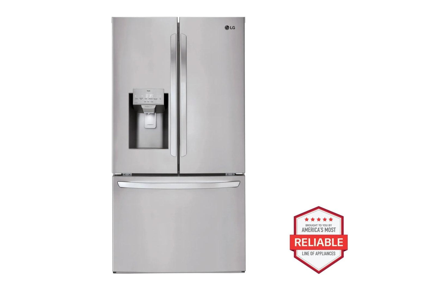 LG LRFS28XBS 28 CU.FT 3 Door French Door, Standard Depth, Ice and Water With SIN...