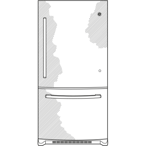 GE APPLIANCES GDE21EMKES Ge Series Energy Star 20.9 Cu. Ft. Bottom Freezer Refrigerator