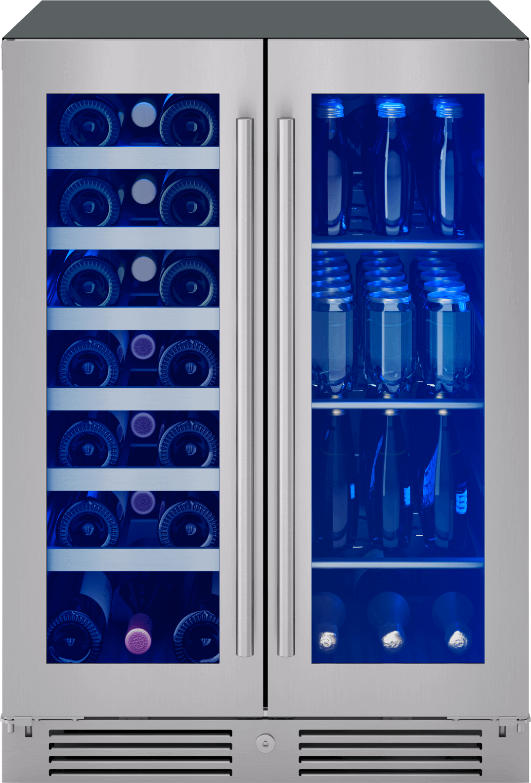 ZEPHYR PRWB24C32CG Zephyr 24"" French Door Dual Zone Wine & Beverage Cooler