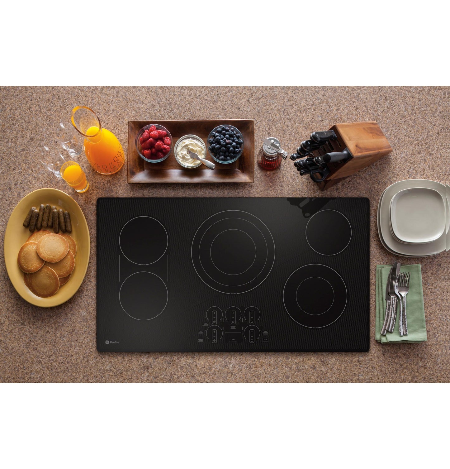 GE APPLIANCES PEP7036DTBB GE Profile 36"" Built-in Touch Control Electric Cooktop