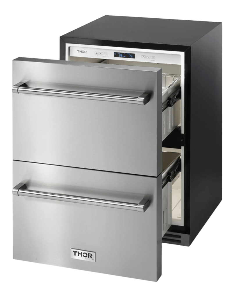 THOR KITCHEN TRF24U 24-inch Indoor Outdoor Refrigerator Drawer In Stainless Steel
