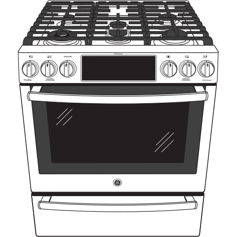 GE APPLIANCES PGS930BPTS GE Profile 30"" Smart Slide-in Front-control Gas Range With Air Fry
