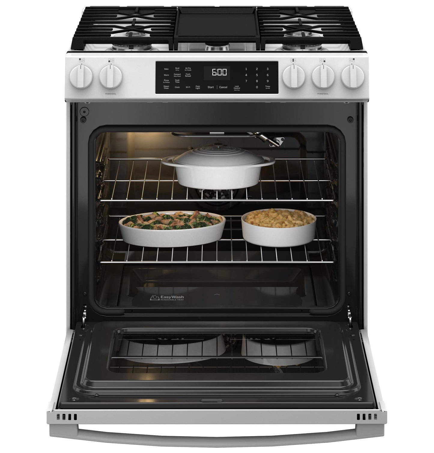 GE APPLIANCES GGS600AVWW Ge 30"" Slide-in Front-control Convection Gas Range With No PREHE...