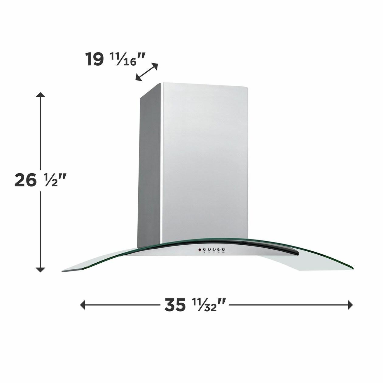 FRIGIDAIRE FHWC3660LS Frigidaire 36"" Glass Canopy Wall-mount Hood
