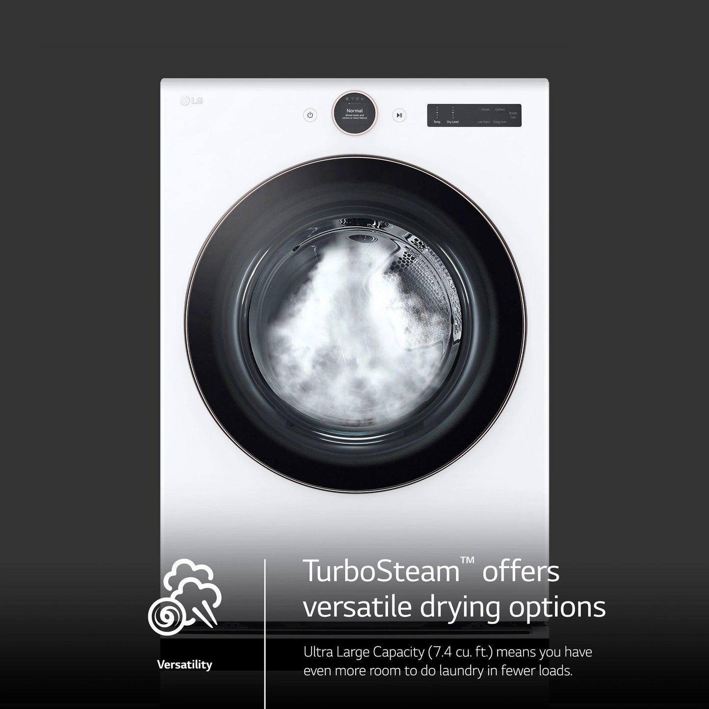 LG DLGX6501W 7.4 Cu. Ft. Ultra Large Capacity Smart Front Load Gas Dryer With SE...