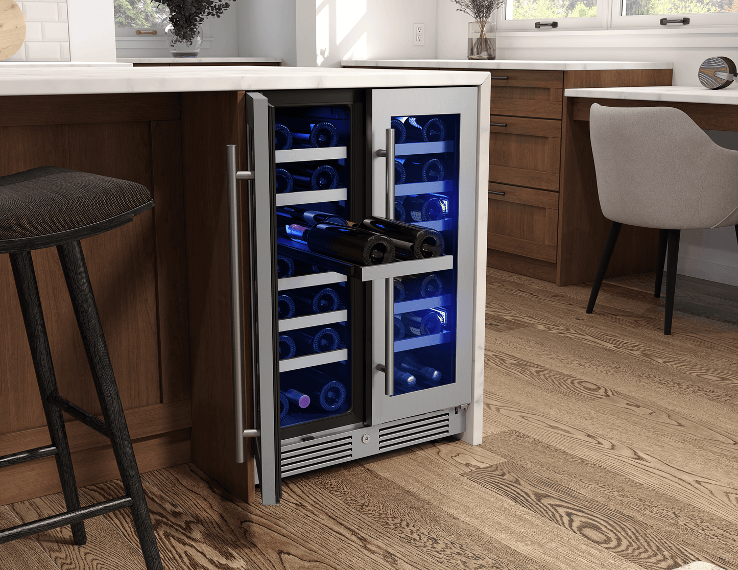 ZEPHYR PRW24C32CG Zephyr 24"" French Door Dual Zone Wine Cooler