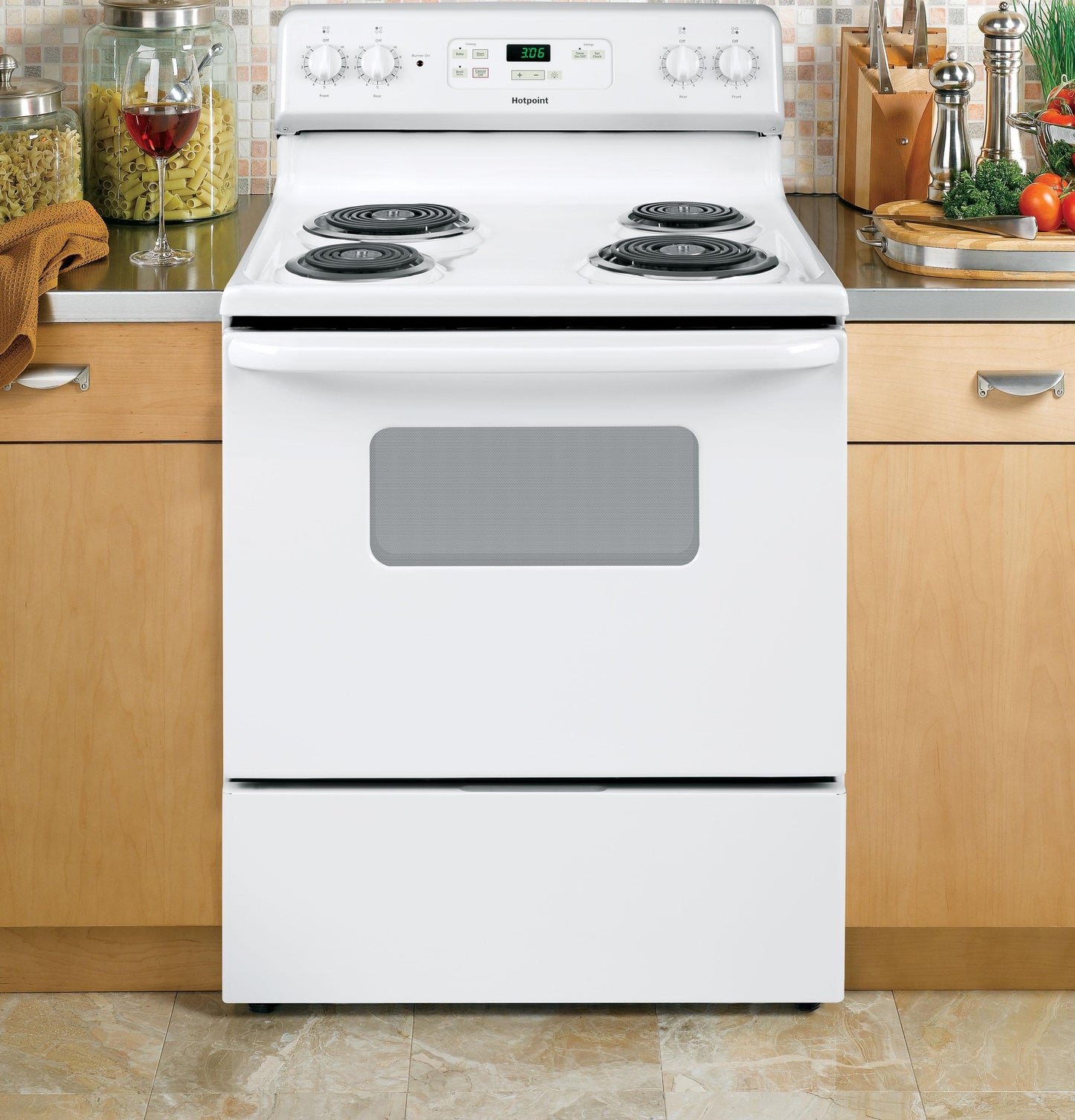 HOTPOINT RBS360DMWW Hotpoint 30"" Free-standing Standard Clean Electric Range
