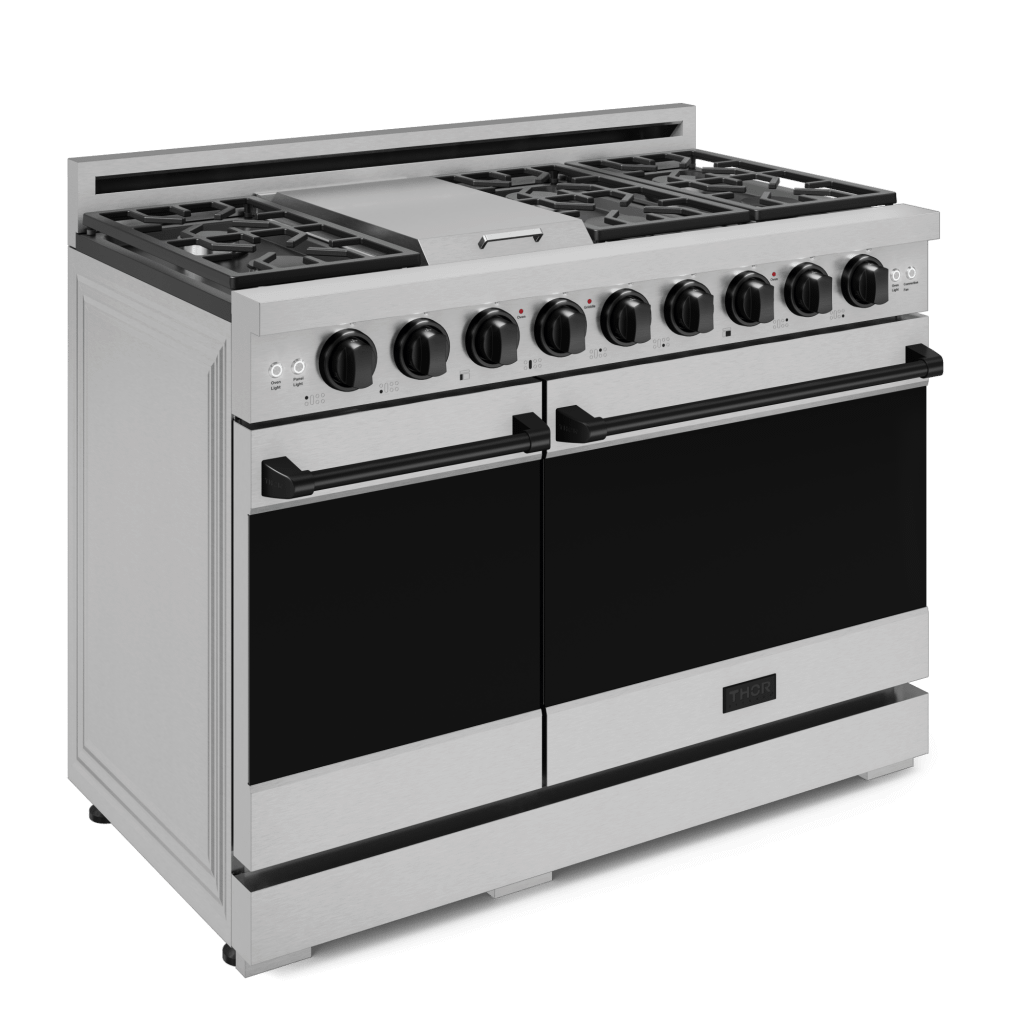THOR KITCHEN RSG48ELPBLK 48 Inch Professional Lp Range With Tilt Panel Touch Control In STAI...