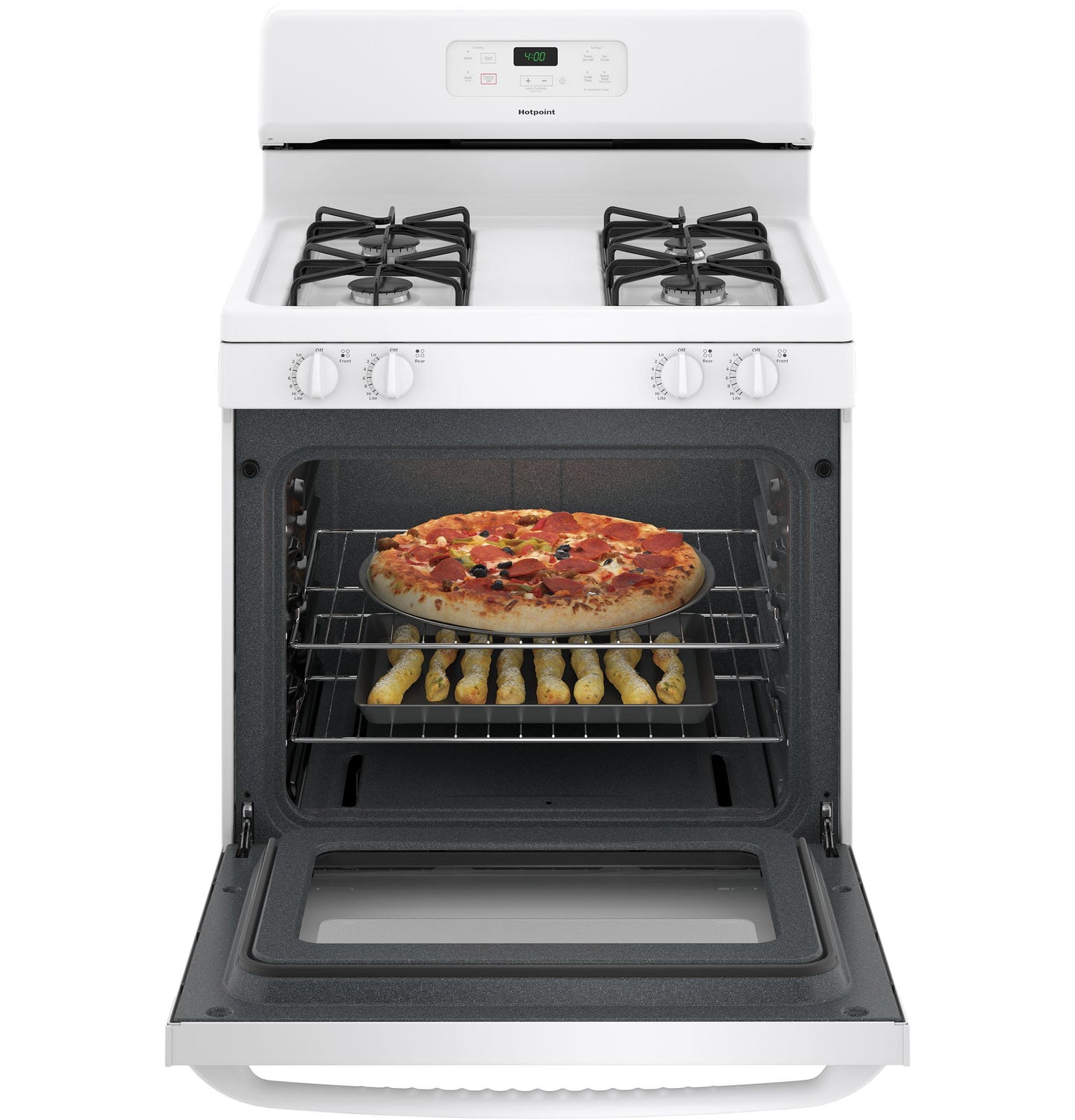 HOTPOINT RGBS400DMWW Hotpoint 30"" Free-standing Standard Clean Gas Range