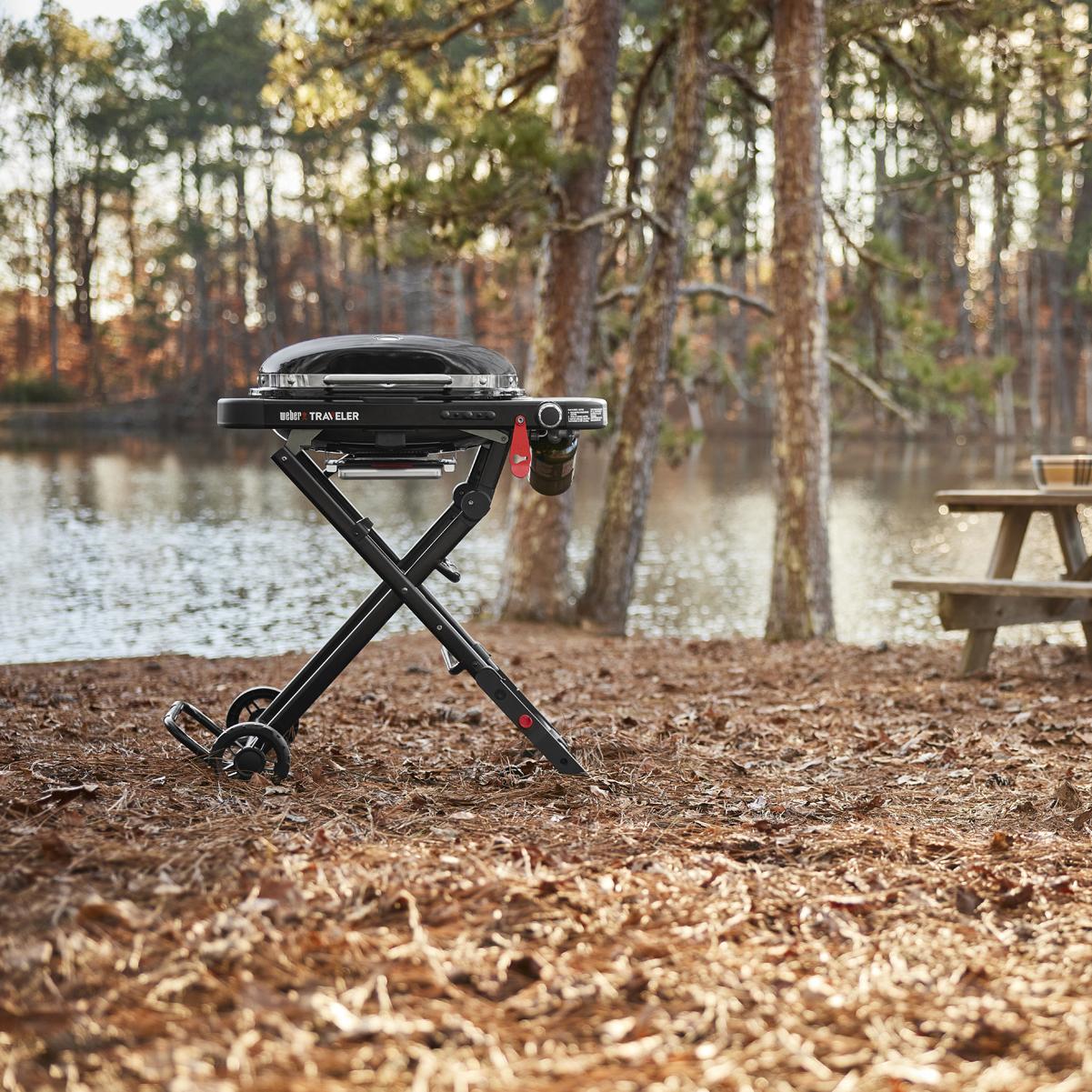 WEBER 1500460 Weber Traveler Compact Portable Gas Grill - Black