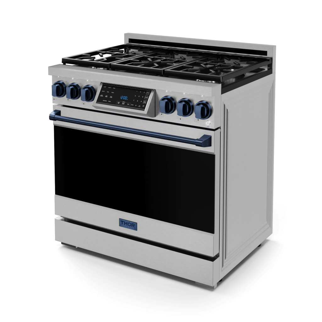 THOR KITCHEN RSG36BLU 36 Inch Professional Gas Range With Tilt Panel Touch Control In STA...