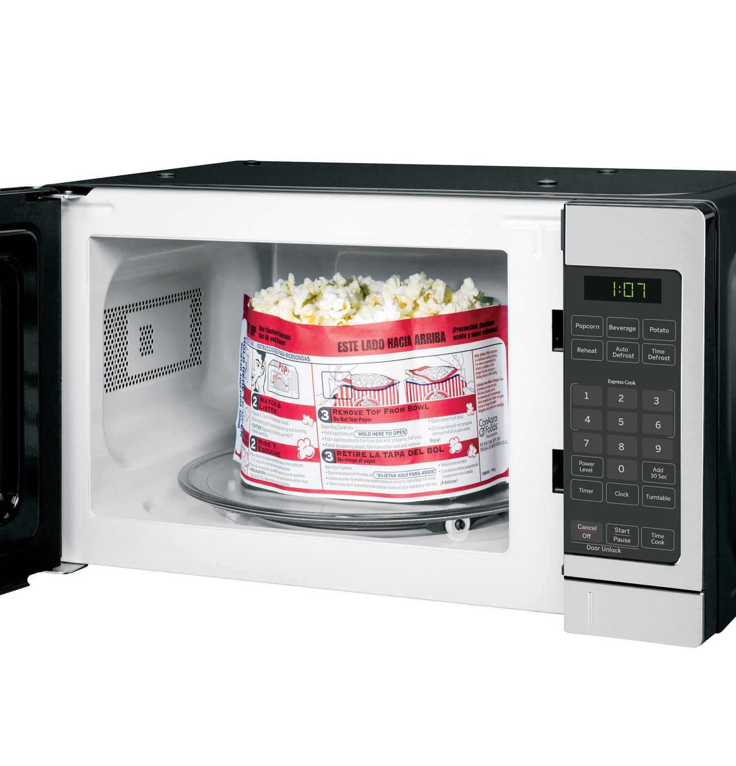 GE APPLIANCES GCHK07N1WSS Ge 0.7 Cu. Ft. Spacemaker Countertop Microwave Oven