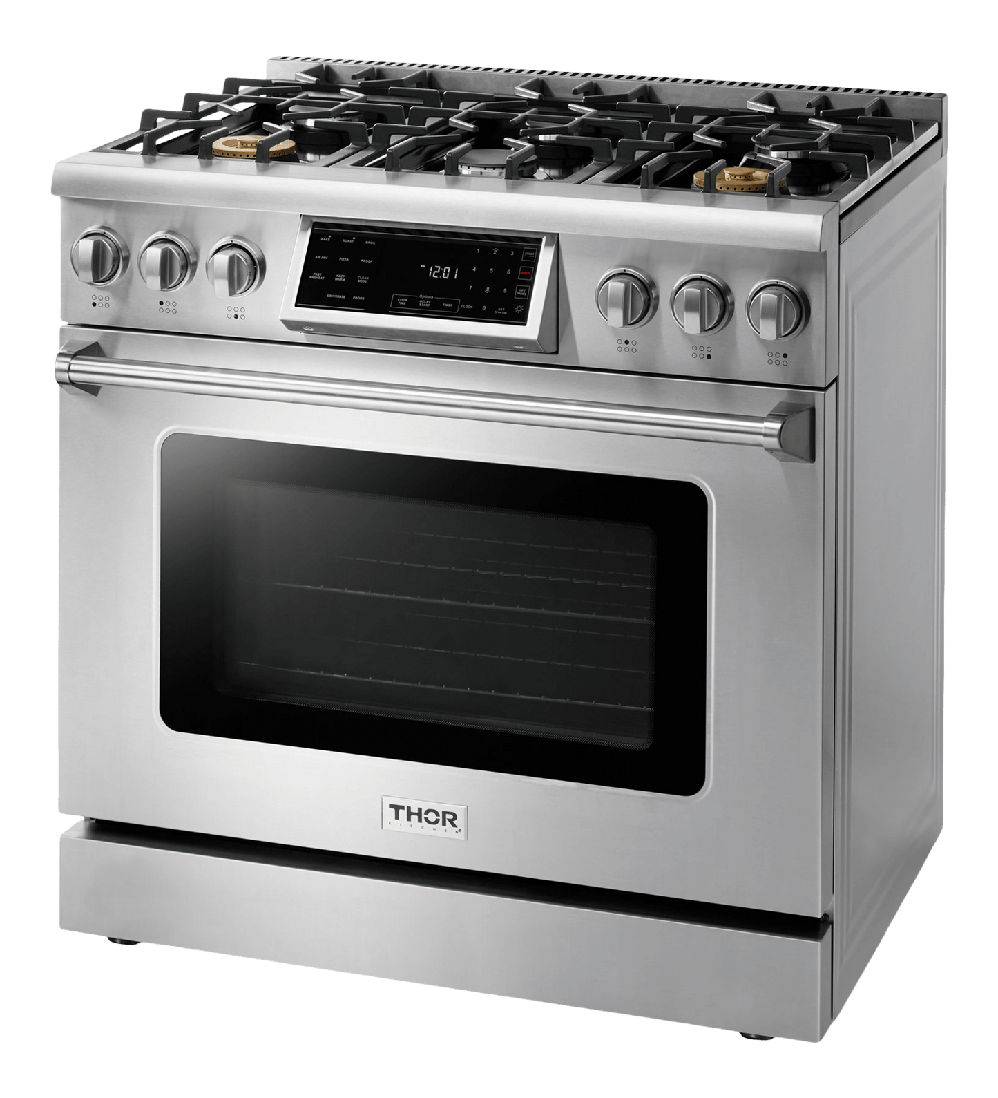 THOR KITCHEN TRG3601LP 36 Inch Tilt Panel Professional Gas Range - Liquid Propane