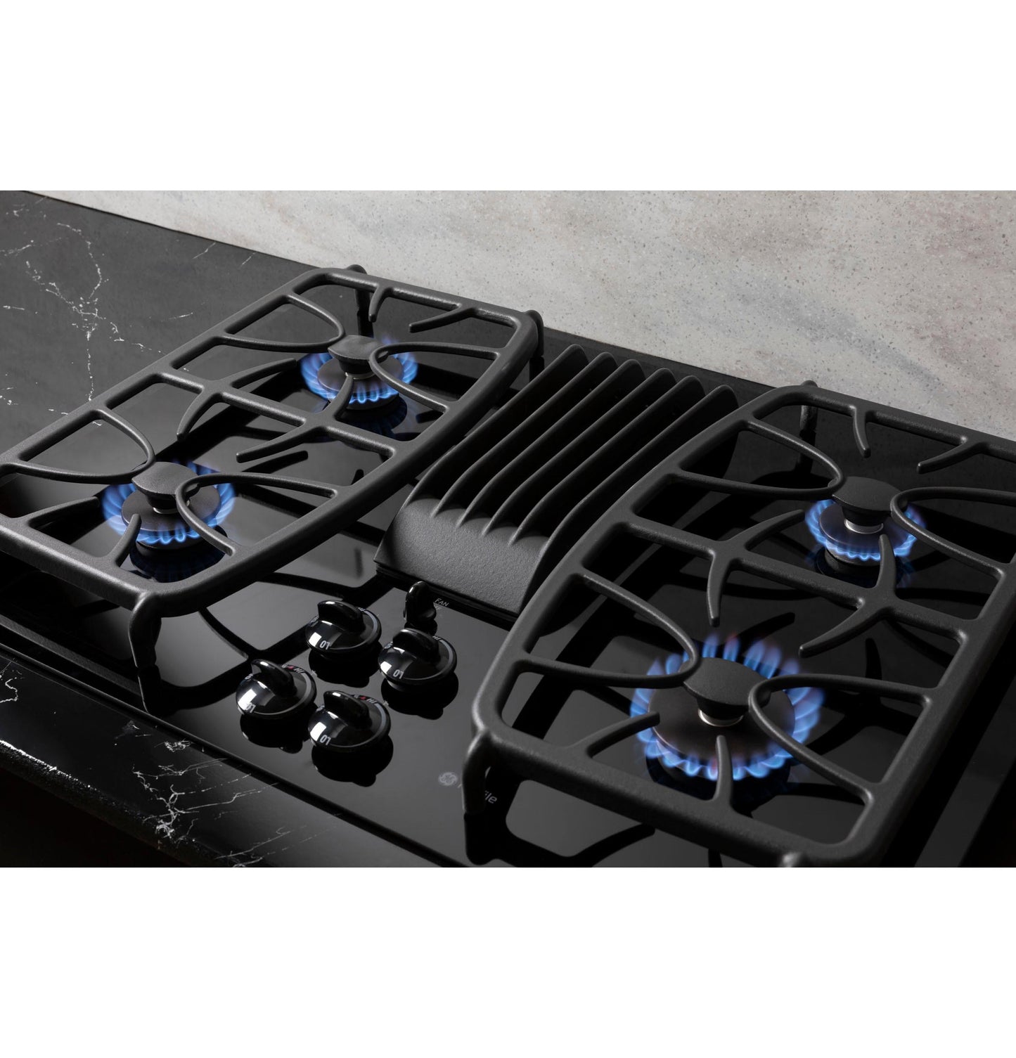 GE APPLIANCES PGP9830DRBB GE Profile 30"" Built-in Gas Downdraft Cooktop