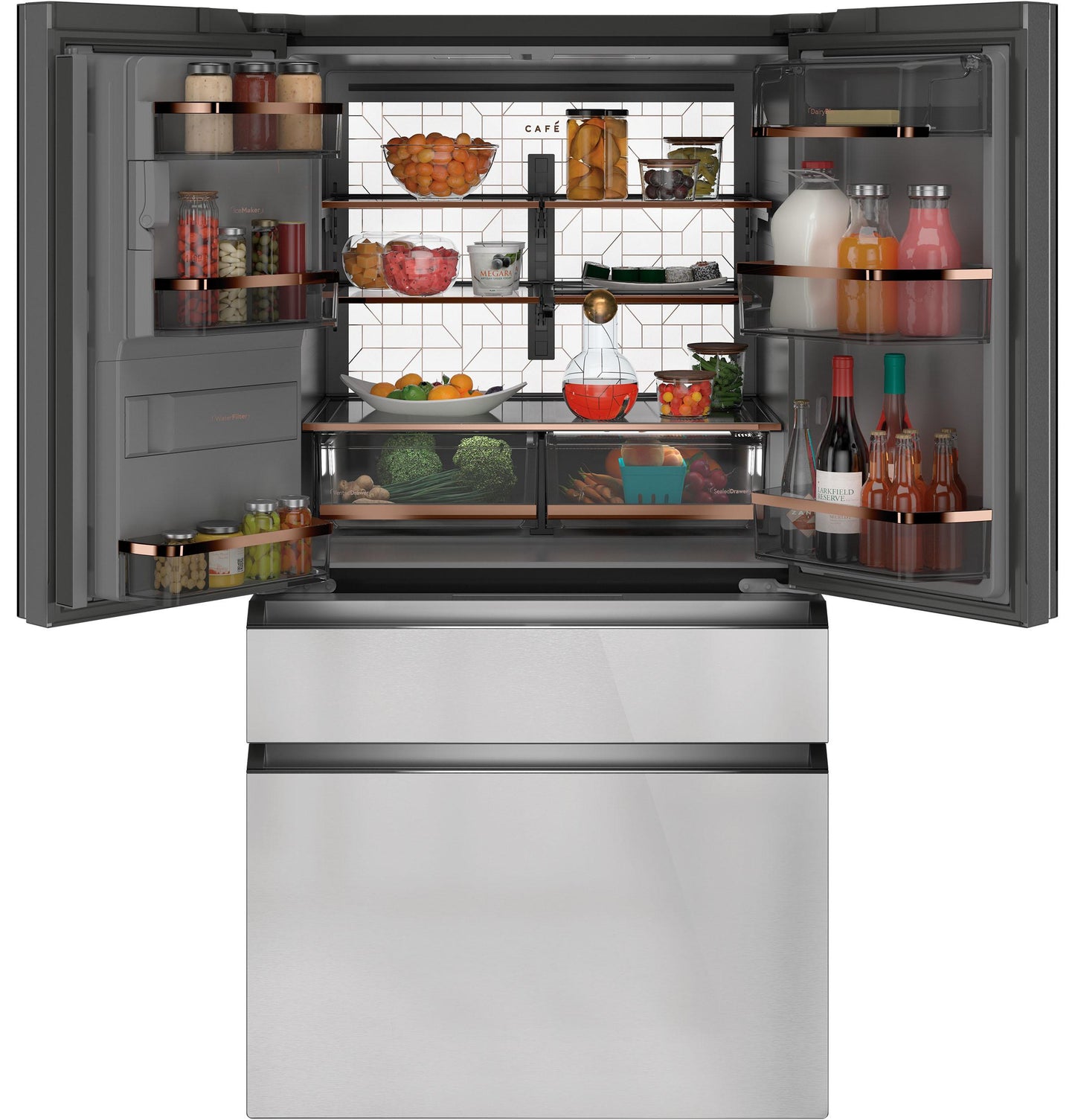 CAFE CXE22DM5PS5 Cafe Energy Star 22.3 Cu. Ft. Smart Counter-depth 4-DO...