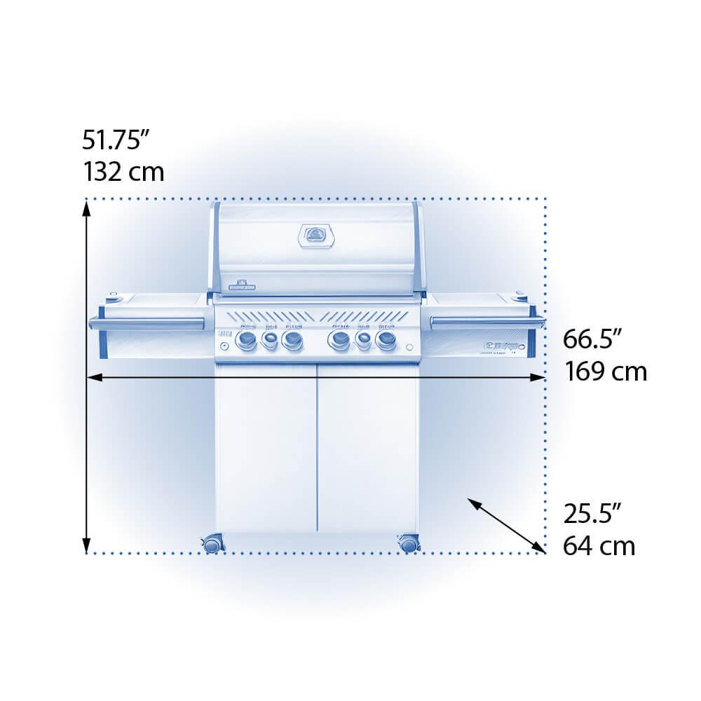NAPOLEON BBQ PRO500RSIBNSS3 Prestige Pro 500 Rsib Infrared Rear & Side Burners Stainless Steel ...