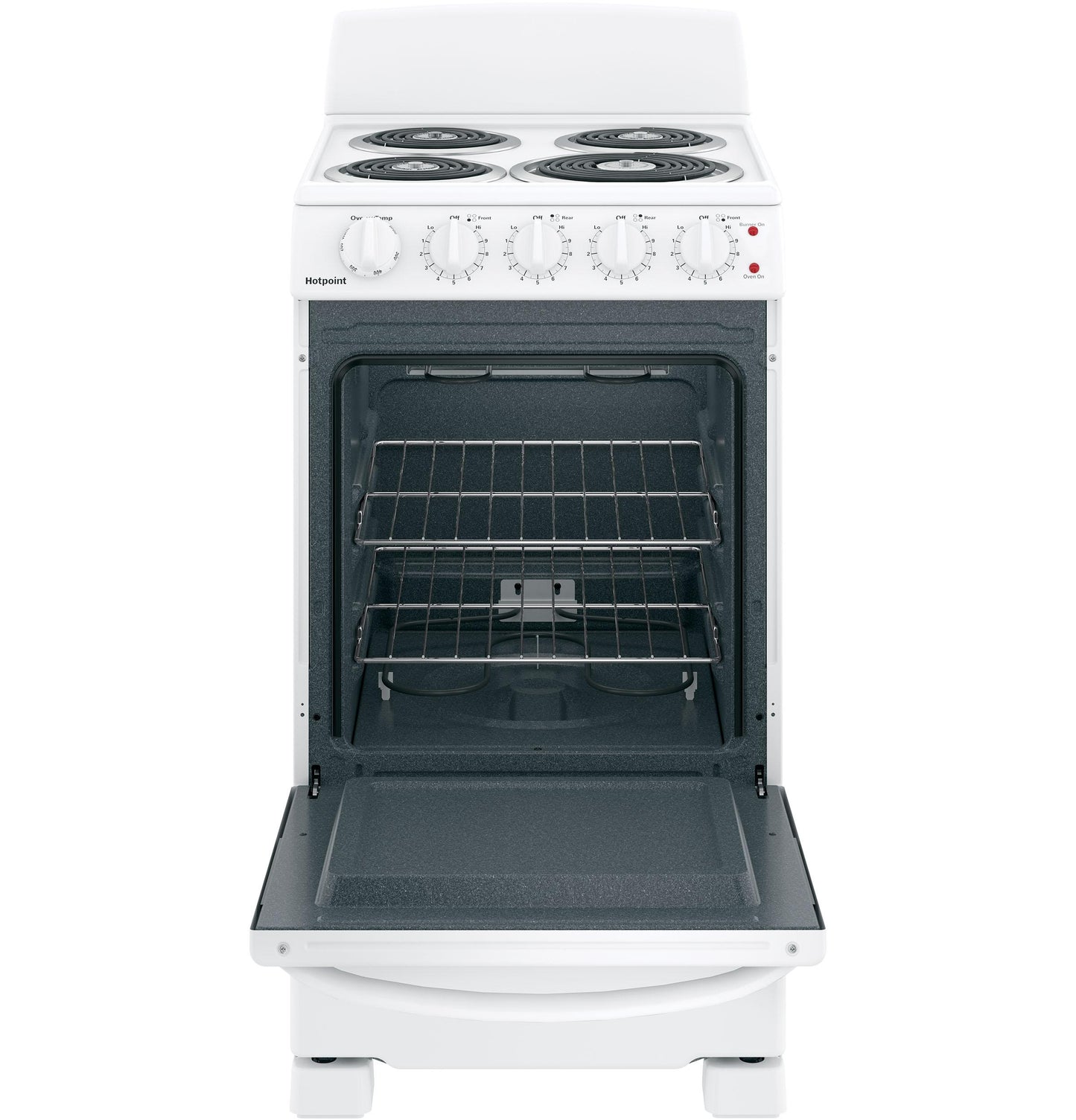 HOTPOINT RAS200DMWW Hotpoint 20"" Electric Free-standing Front-control Electric Range