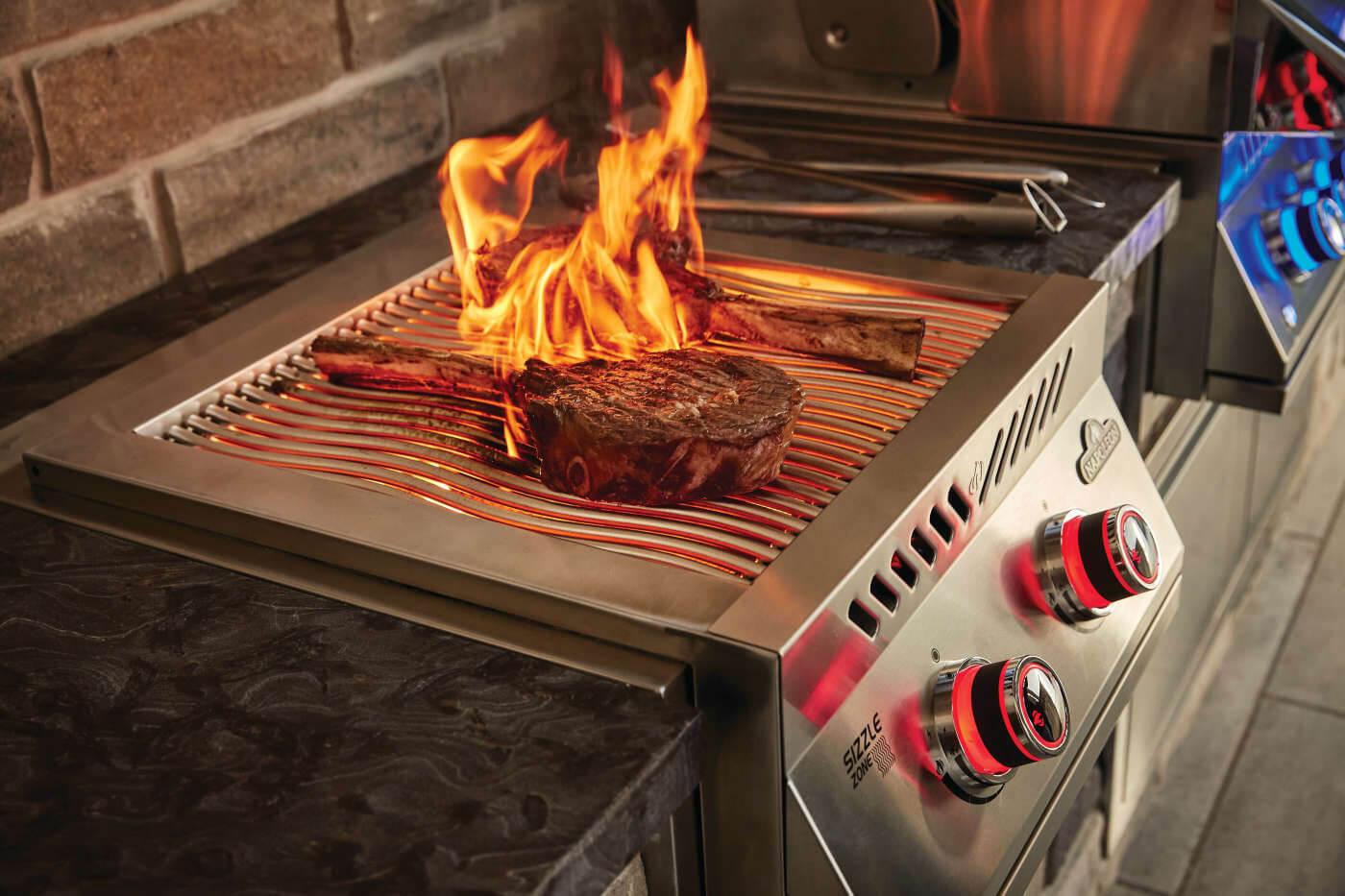 NAPOLEON BBQ BIB18IRNSS Built-in 700 Series Dual Infrared Burner With Stainless Steel COVER...