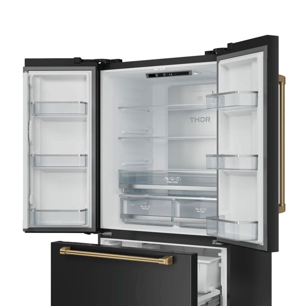 THOR KITCHEN RF3621CTD00BRZ 36 Inch 20.3 Cu Ft French Door Counter Depth Refrigerator With Ice ...