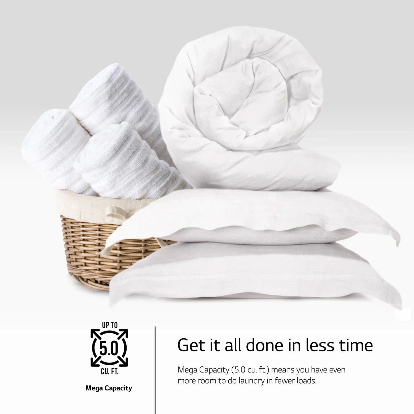 LG WM6500HBA 5.0 Cu. Ft. MEGA Capacity Smart Front Load Energy Star Washer With ...