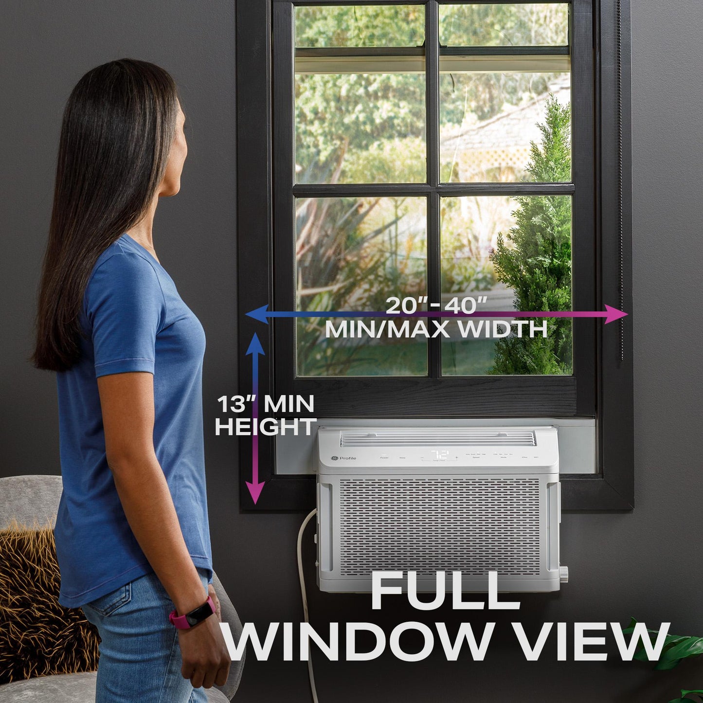 GE APPLIANCES AHTT06BC GE Profile Clearview 6,100 BTU Smart Ultra Quiet Window Air CON...