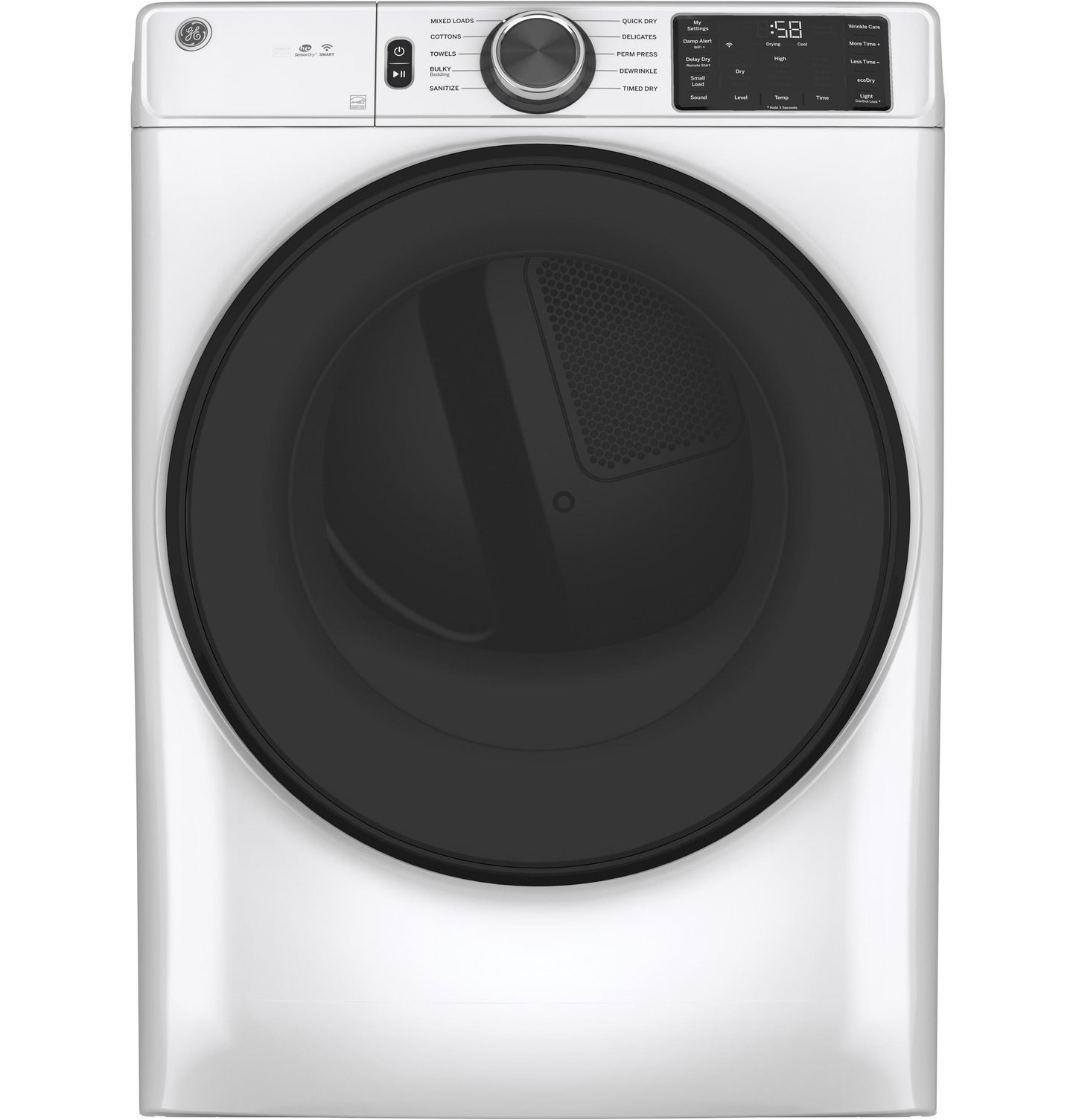 GE APPLIANCES GFD55GSSNWW Ge 7.8 Cu. Ft. Capacity Smart Front Load Gas Dryer