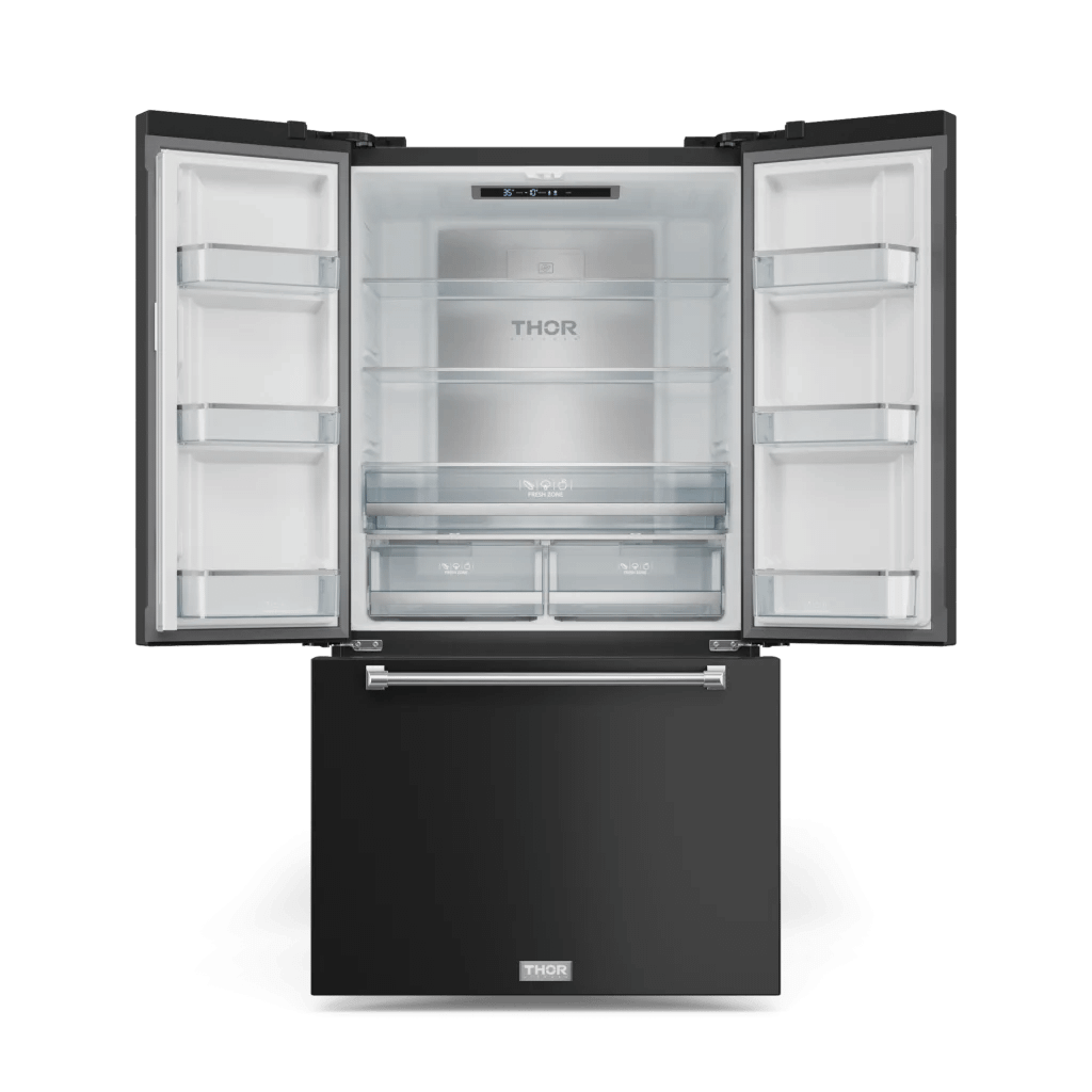 THOR KITCHEN RF3621CTD00SS 36 Inch 20.3 Cu Ft French Door Counter Depth Refrigerator With Ice ...