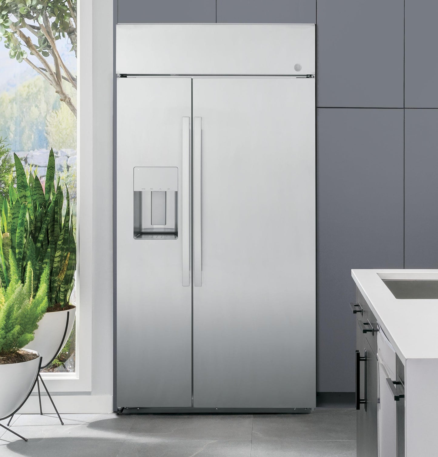GE APPLIANCES PSB48YSNSS GE Profile Series 48"" Smart Built-in Side-by-side Refrigerator ...
