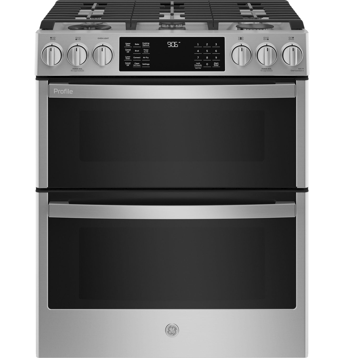GE APPLIANCES PGS960YPFS GE Profile 30"" Smart Slide-in Front-control Gas Double Oven CON...