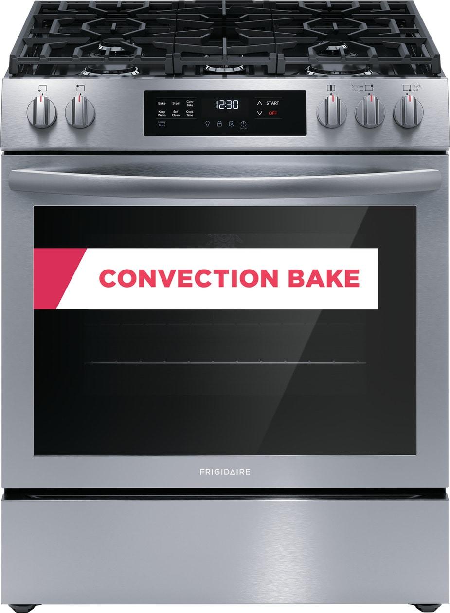 FRIGIDAIRE FCFG3083AS Frigidaire 30"" Front Control Gas Range With Convection Bake