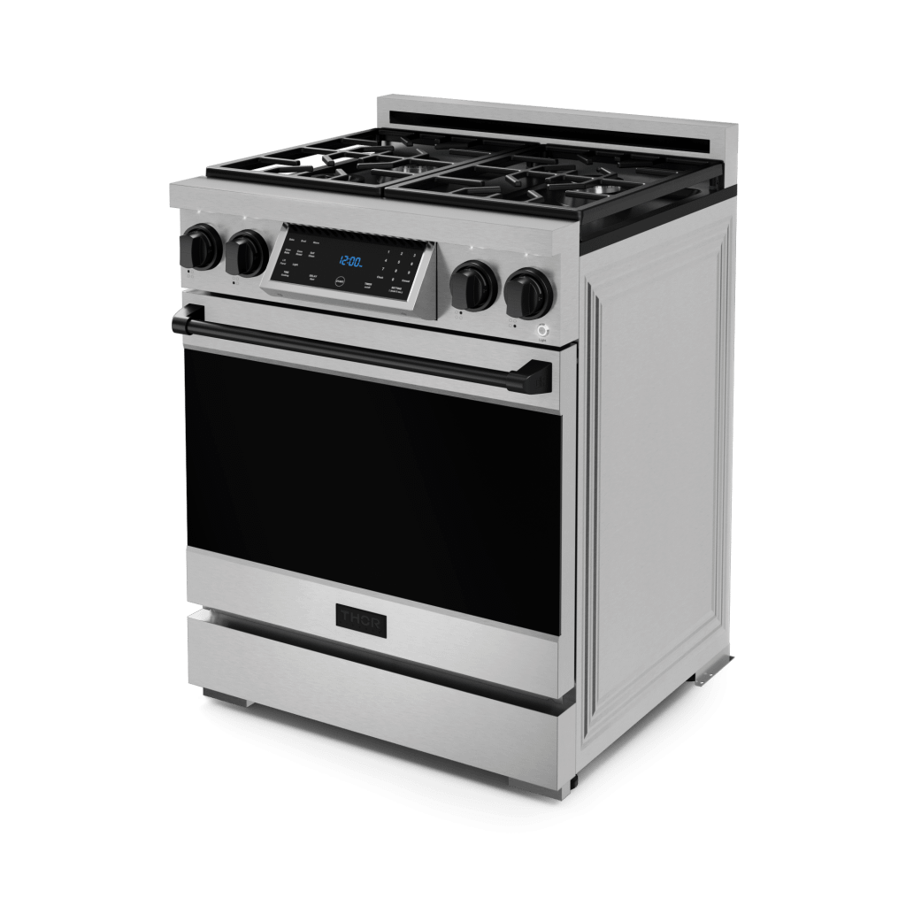 THOR KITCHEN RSG30BLK 30 Inch Professional Gas Range With Tilt Panel Touch Control In STA...