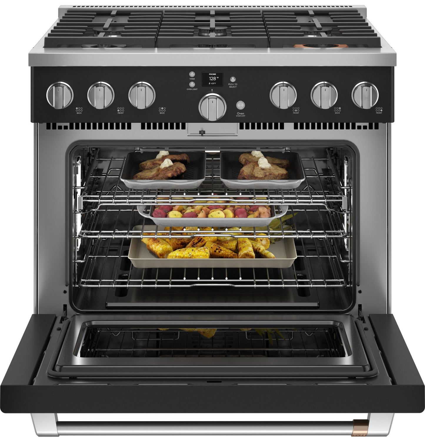 CAFE CGY366P3TD1 Cafe 36"" Smart All-gas Commercial-style Range With 6 Burners ...