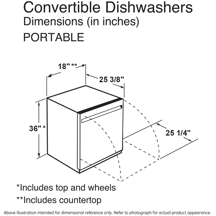 GE APPLIANCES GPT145SSLSS Ge 18"" Portable Dishwasher
