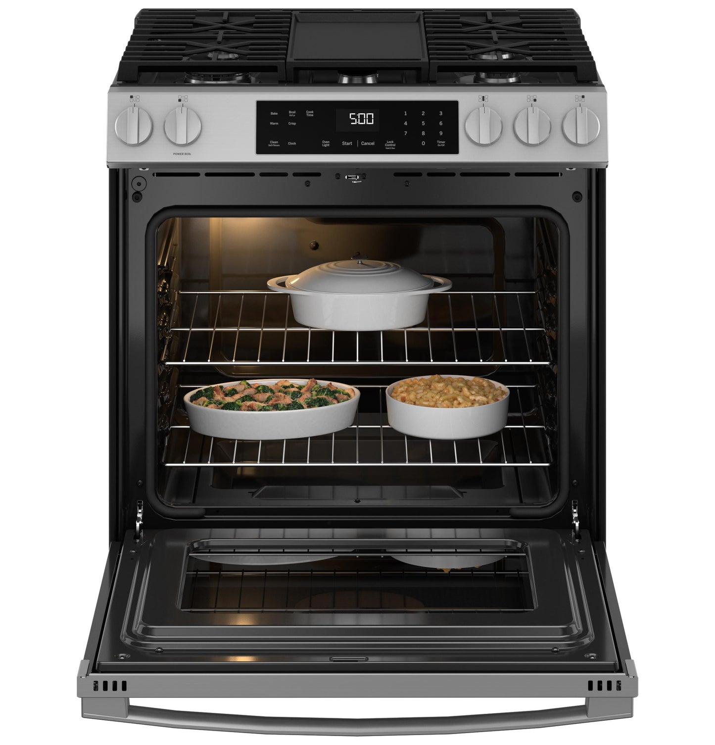 GE APPLIANCES GGS500PVSS Ge 30"" Slide-in Front-control Gas Range With Crisp Mode