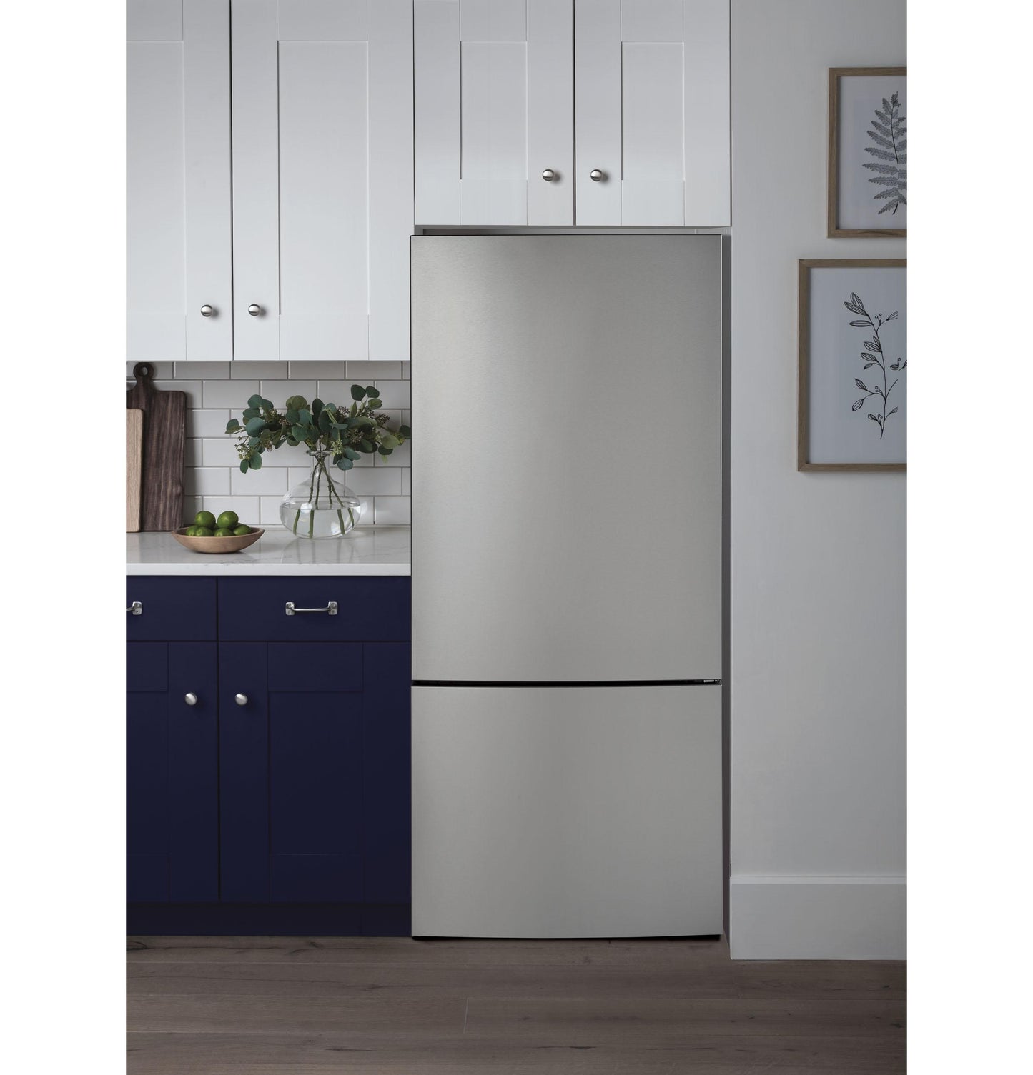 GE APPLIANCES GBE17HYRFS Ge Energy Star 17.7 Cu. Ft. Counter-depth Bottom-freezer REFR...