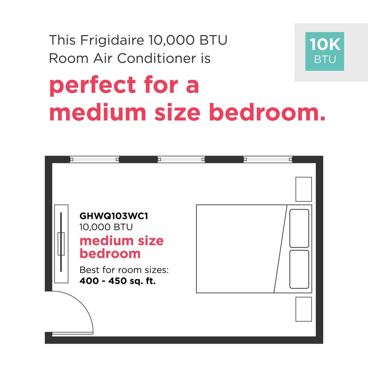 FRIGIDAIRE GHWQ103WC1 Frigidaire Gallery 10,000 BTU Inverter Quiet Temp Smart Room Air CO...