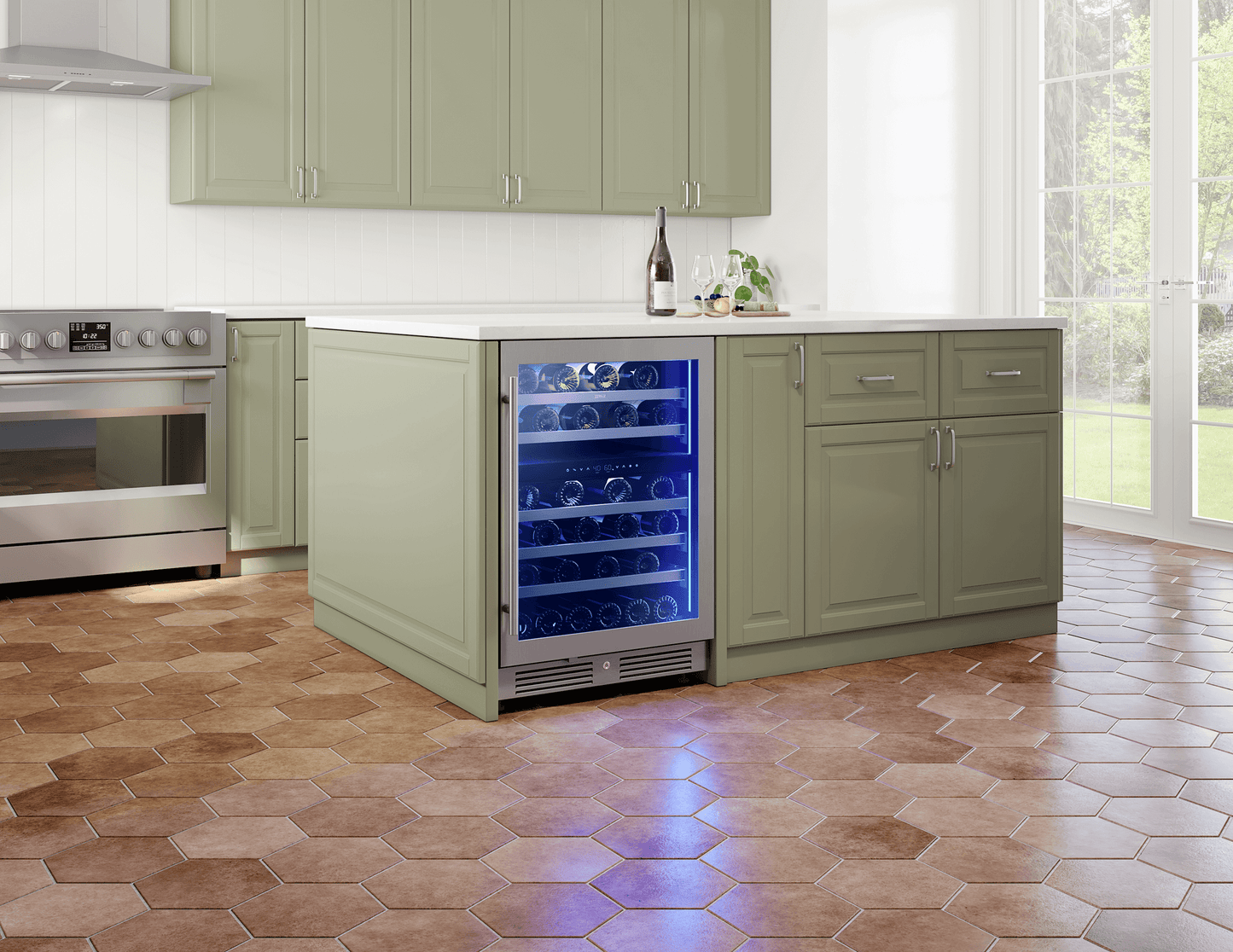 ZEPHYR PRW24C02CG Zephyr 24"" Dual Zone Wine Cooler