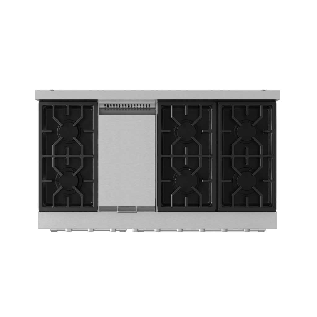 THOR KITCHEN RSG48ELP 48 Inch Professional Lp Range With Tilt Panel Touch Control In STAI...