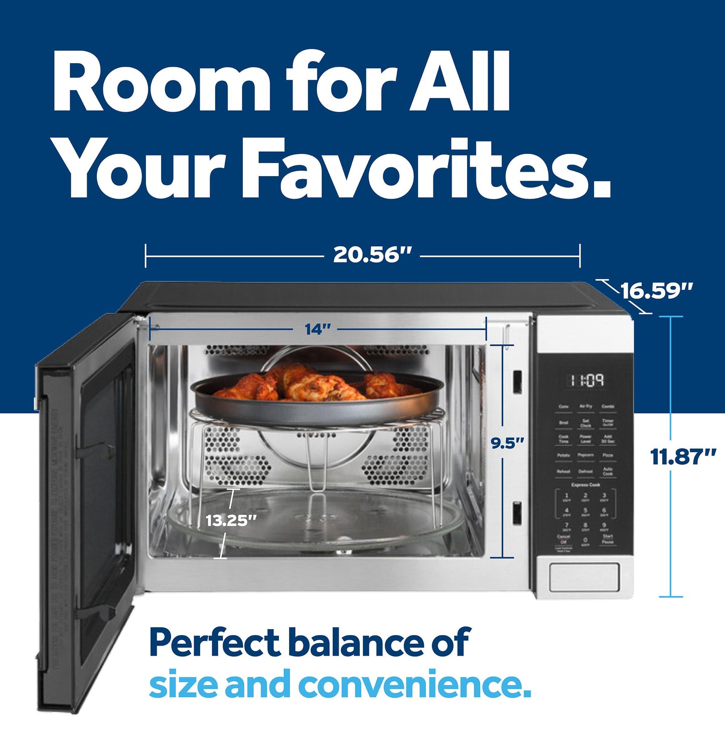 GE APPLIANCES GCST10A1WSS Ge 1.0 Cu. Ft. Capacity Countertop Convection Microwave Oven WIT...