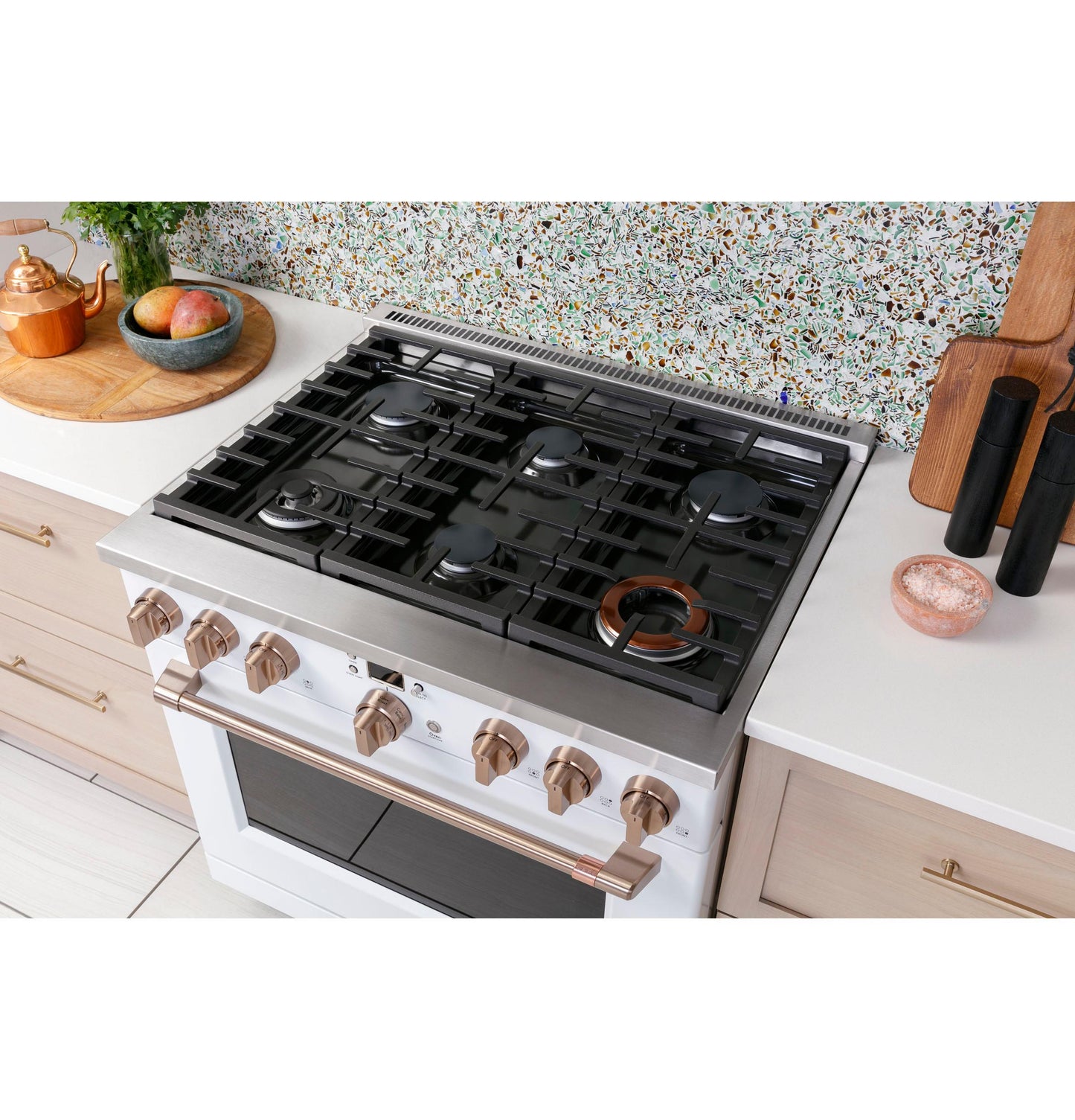 CAFE C2Y366P2TS1 Cafe 36"" Smart Dual-fuel Commercial-style Range With 6 BURNER...