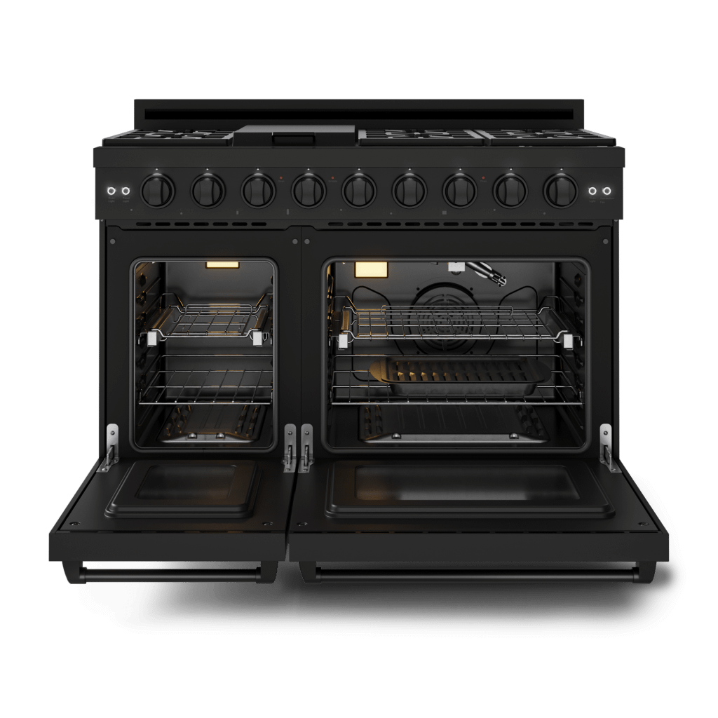 THOR KITCHEN RSG48EBLP 48 Inch Professional Lp Range With Tilt Panel Touch Control In BLAC...