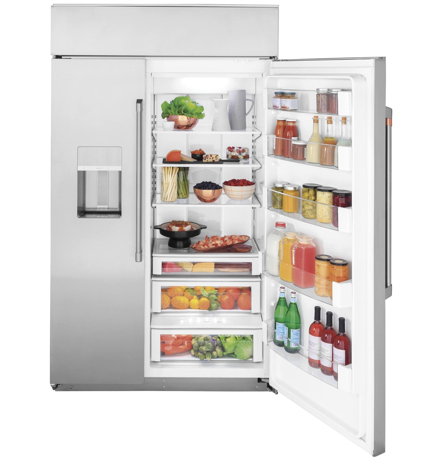 CAFE CSB48YP2NS1 Cafe 48"" Smart Built-in Side-by-side Refrigerator With Dispenser