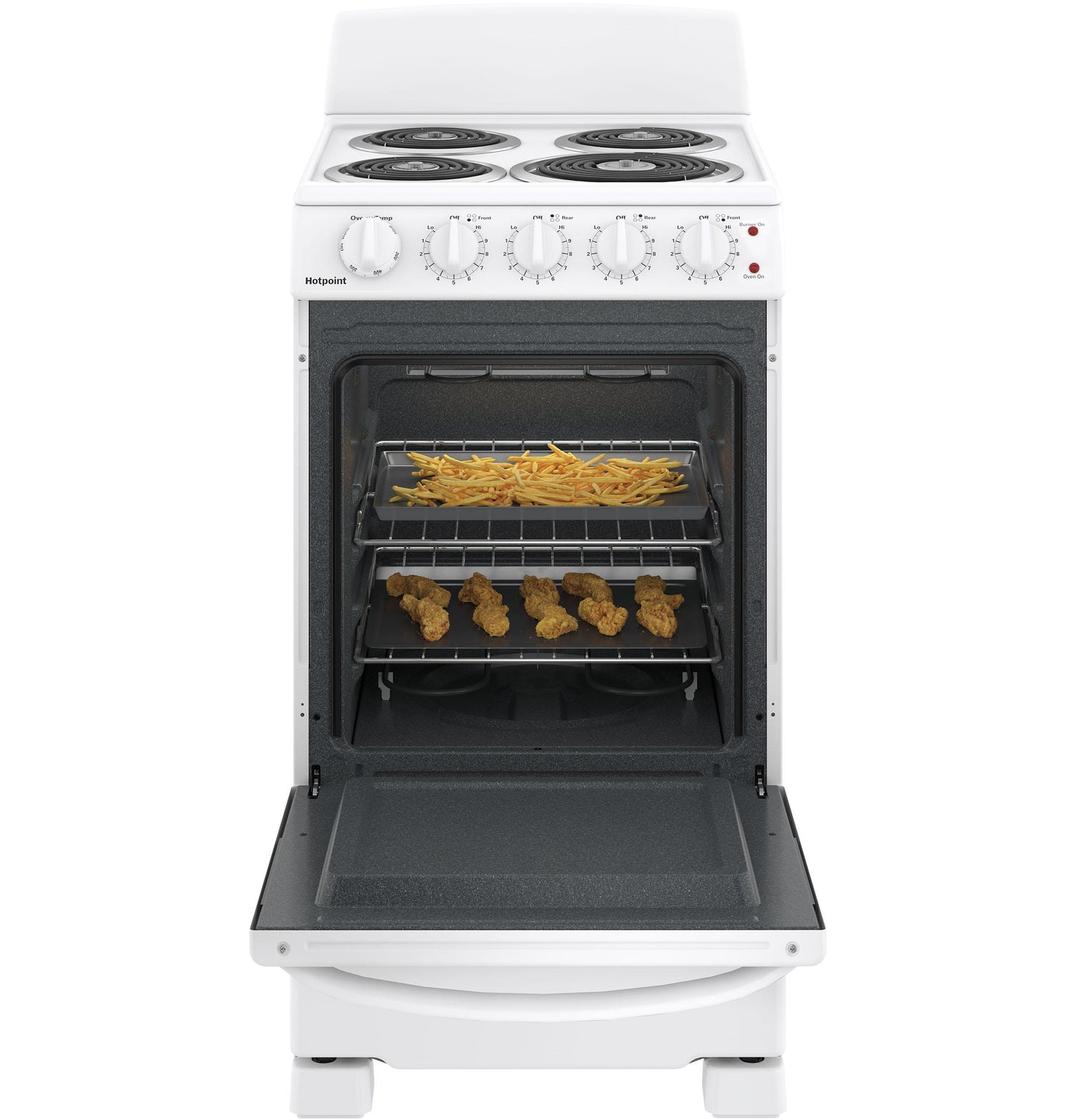 HOTPOINT RAS200DMWW Hotpoint 20"" Electric Free-standing Front-control Electric Range