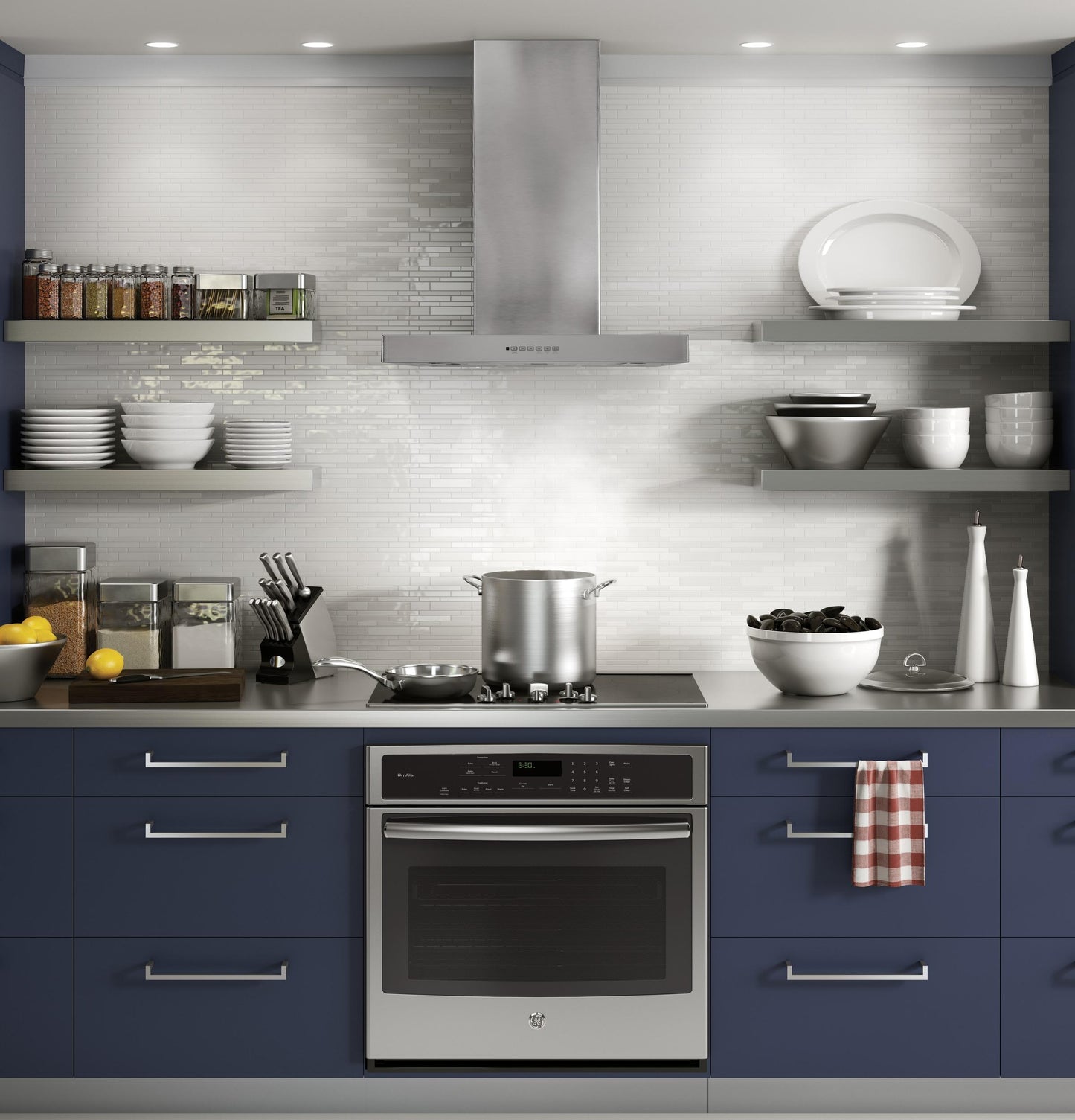 GE APPLIANCES UVW8301SLSS GE Appliances 30"" Designer Wall Mount Hood W/ Dimmable LED Lighting