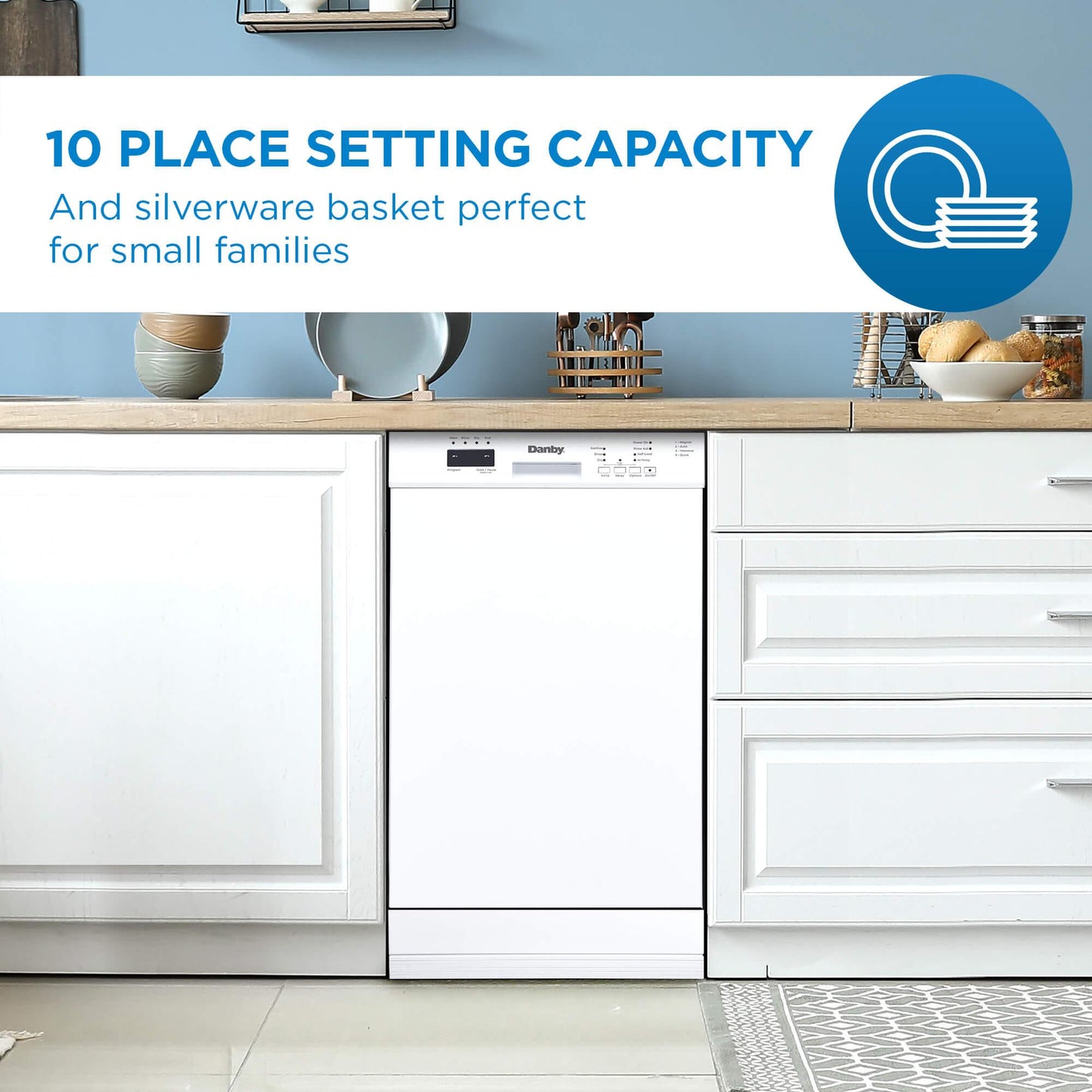 DANBY DDW18D1EW Danby 18"""" Built-in Dishwasher With Front Controls (white)