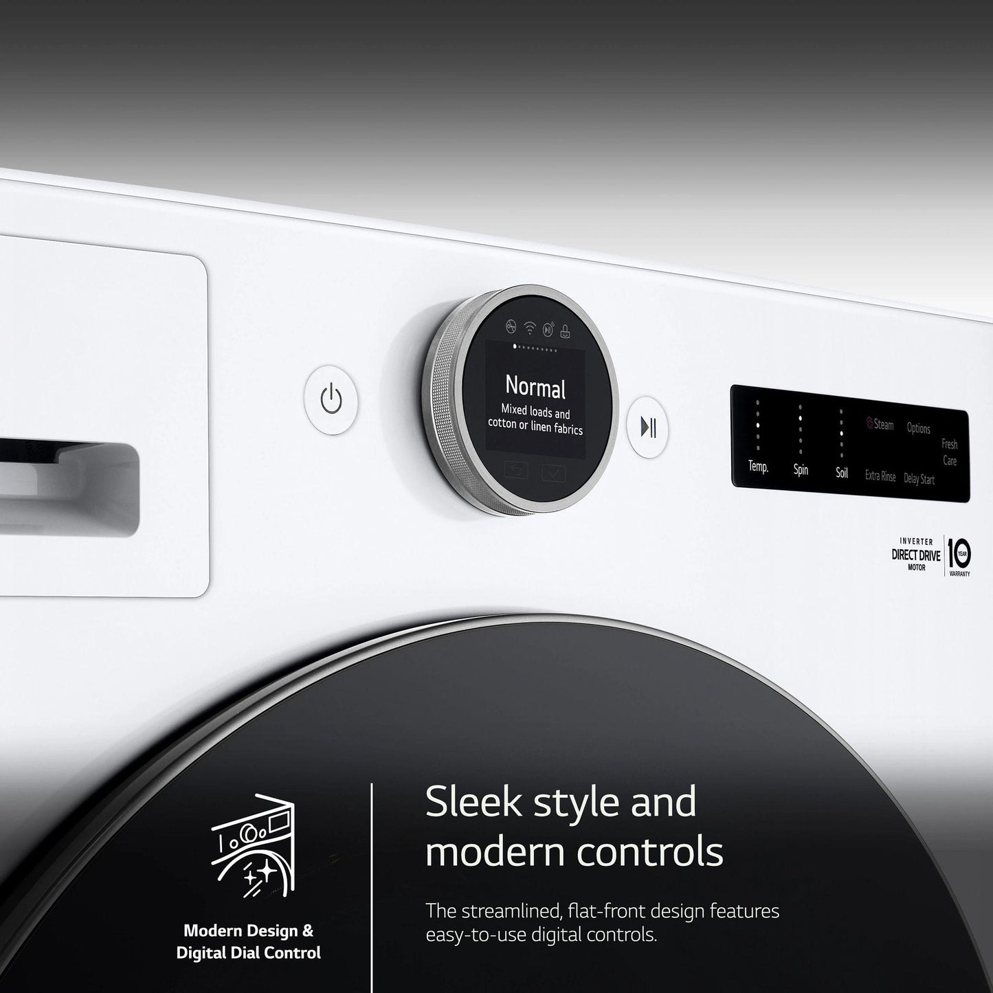 LG WM5500HWA 5.0 Cu. Ft. MEGA Capacity Smart Front Load Energy Star Washer With ...