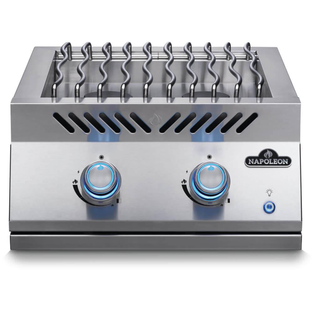 NAPOLEON BBQ BIB18RTNSS Built-in 700 Series Dual Range Top Burner With Stainless Steel COVE...