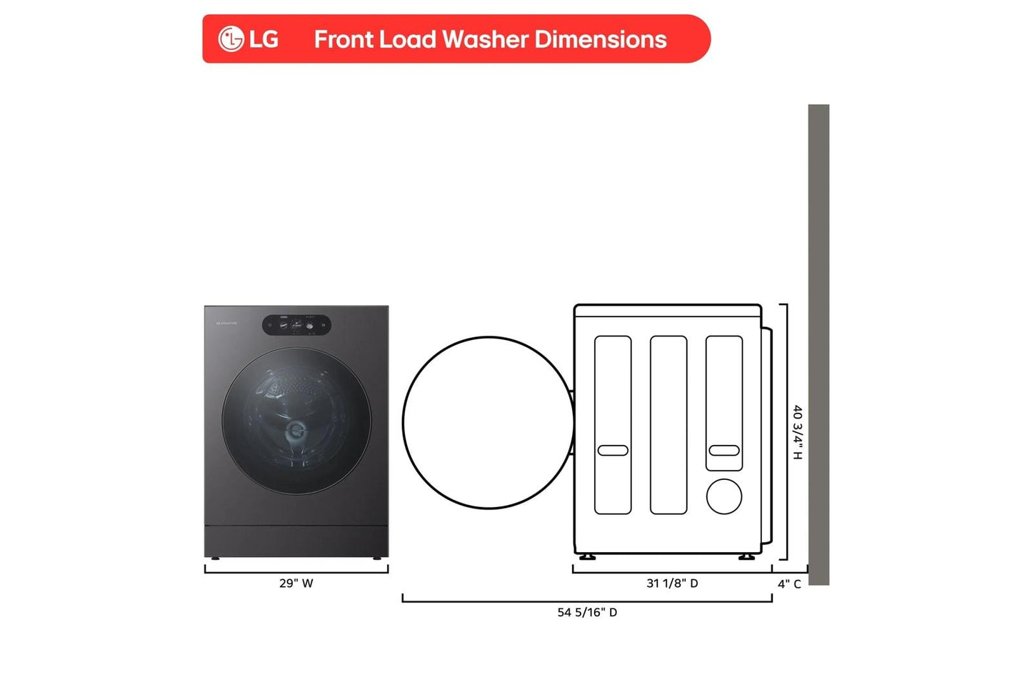 LG WM9901HBA LG Signature 5.8 Cu. Ft. MEGA Capacity Smart Front Load Washer WITH...