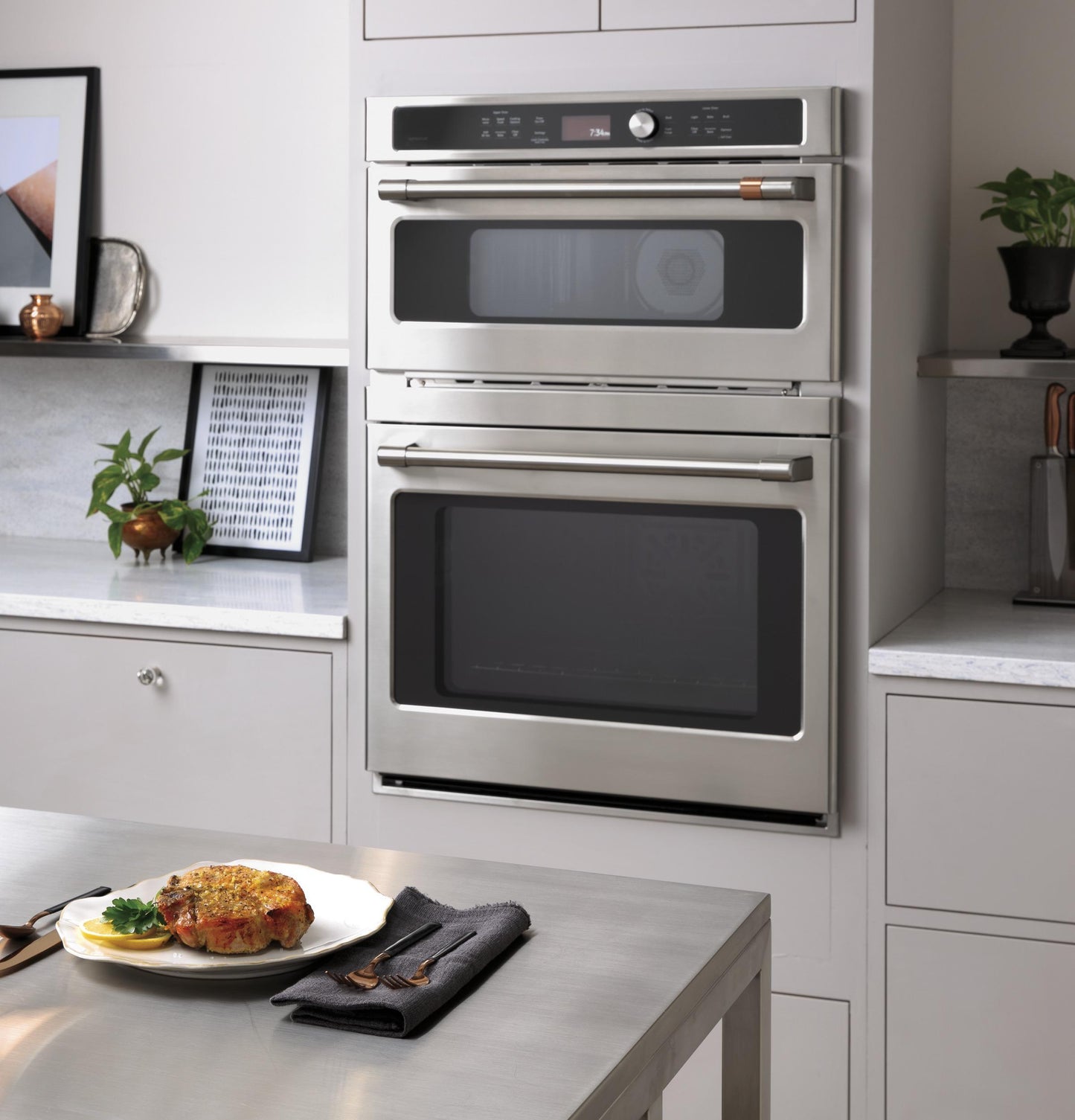 CAFE CTC912P2NS1 Cafe 30 In. Combination Double Wall Oven With Convection and ...